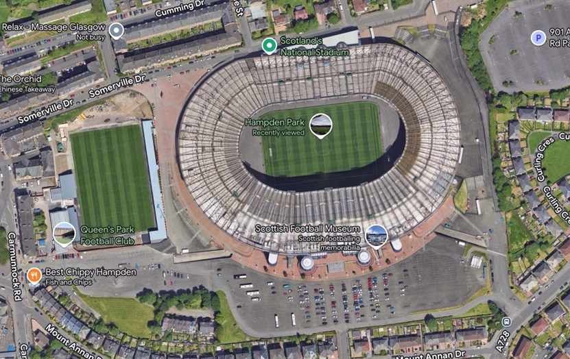 Glasgow - Hampden Park III : Image credit Google maps